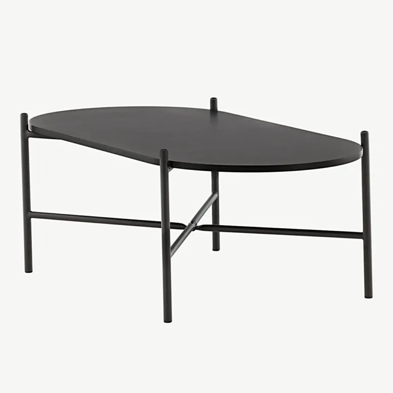 Must ovaalne diivanilaud Pueblo (MDF-ist, teras, 120 × 60 cm) - 15009-140