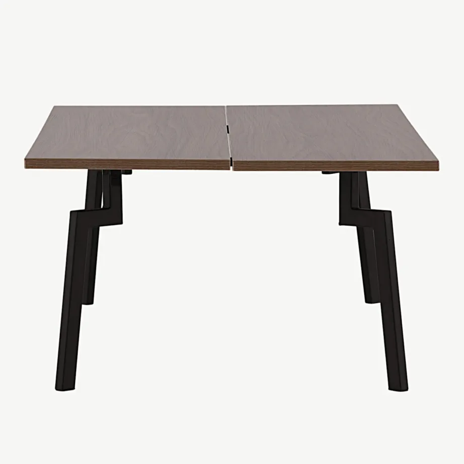 Pähklitooni MDF-diivanilaud mustade terasjalgadega Bethan, 15009-170 – 2