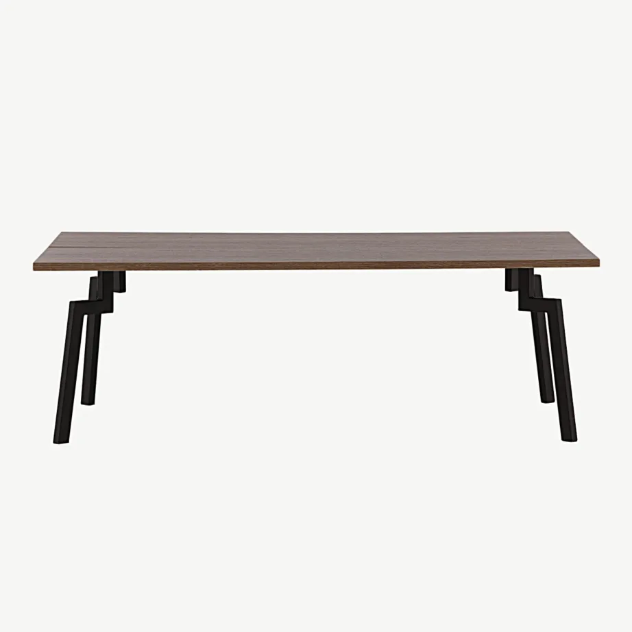 Pähklitooni MDF-diivanilaud mustade terasjalgadega Bethan, 15009-170 – 4