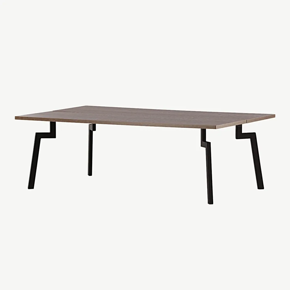 Pähklitooni MDF-diivanilaud mustade terasjalgadega Bethan, 15009-170 – 5