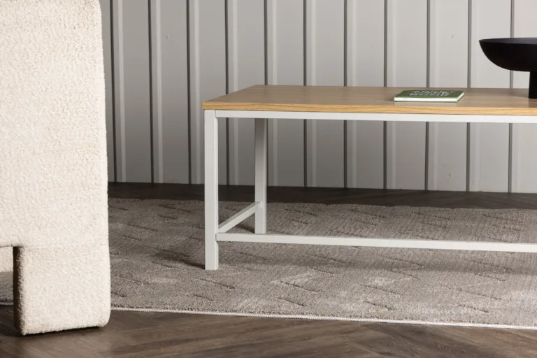 Helepruun metalljalgadega kohvilaud Rise hallikasbeežide terasjalgadega (120 × 60 cm) - 15009-180