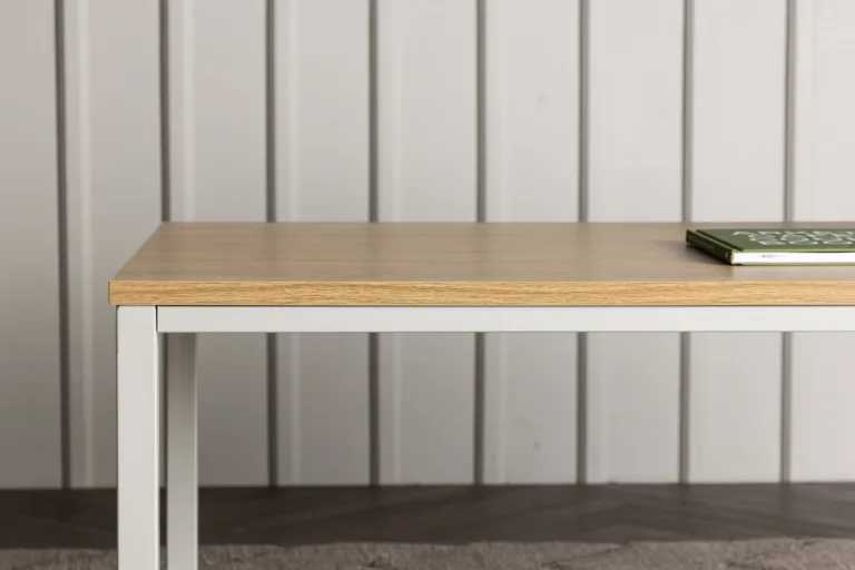 Helepruun metalljalgadega kohvilaud Rise hallikasbeežide terasjalgadega (120 × 60 cm) - 15009-180