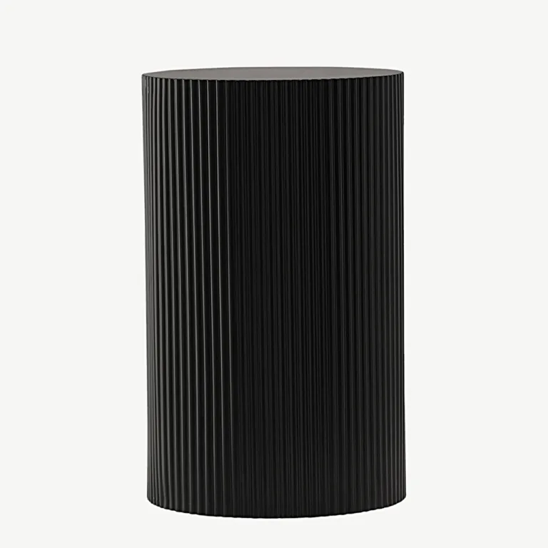 Must ribilise pinnaga abilaud Lenox, MDF, ø 31 cm - 15009-191