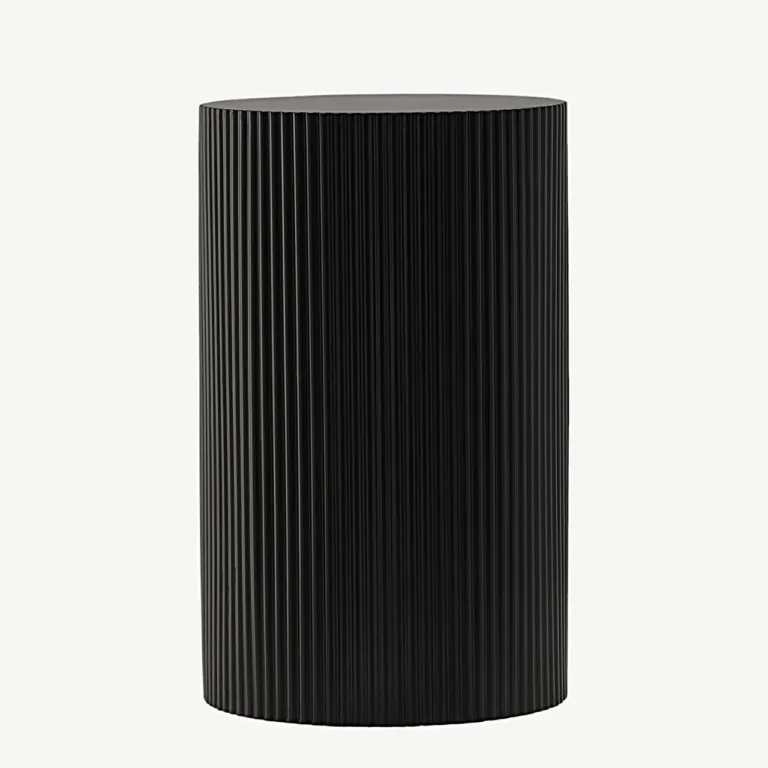 Must ribilise pinnaga abilaud Lenox, MDF, ø 31 cm - 15009-191