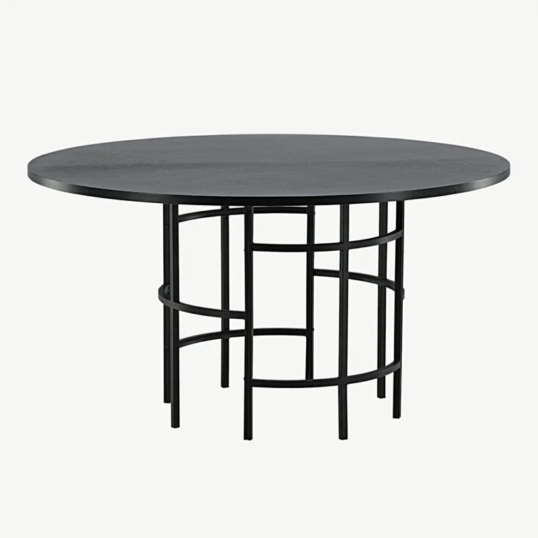 Ümmargune must söögilaud Copenhagen, ø140 cm (MDF, must teras) - 15009-488