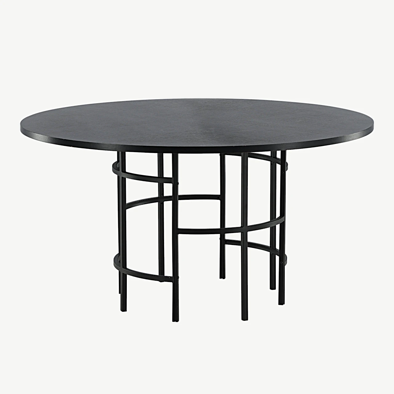 Ümmargune must söögilaud Copenhagen, ø140 cm (MDF, must teras) - 15009-488