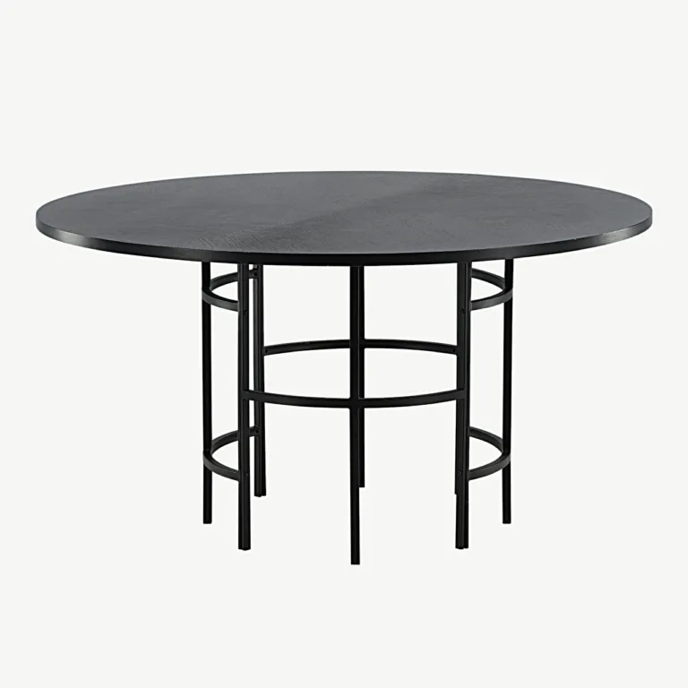Ümmargune must söögilaud Copenhagen, ø140 cm (MDF, must teras) - 15009-488