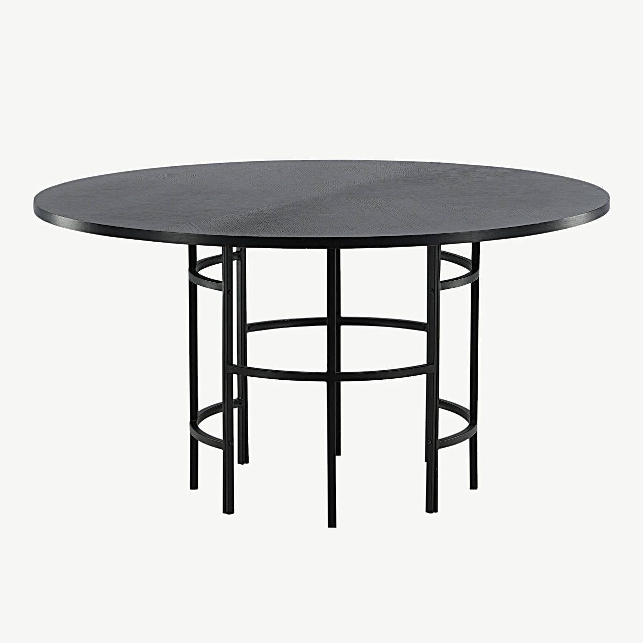 Ümmargune must söögilaud Copenhagen, ø140 cm (MDF, must teras) - 15009-488