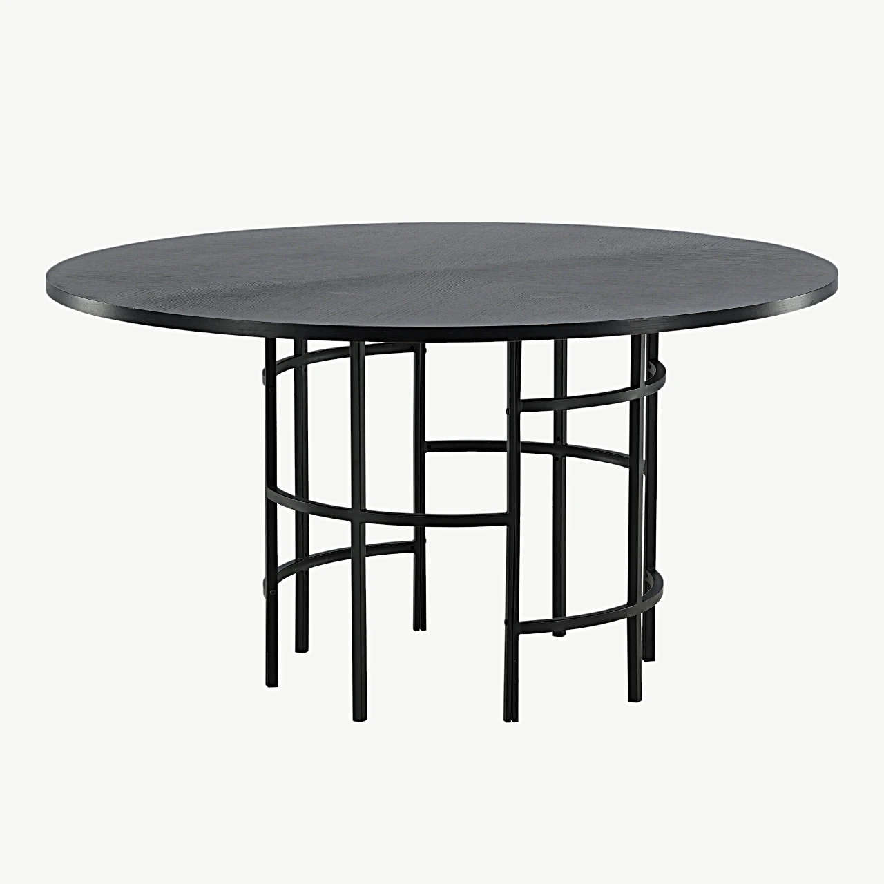 Ümmargune must söögilaud Copenhagen, ø140 cm (MDF, must teras) - 15009-488