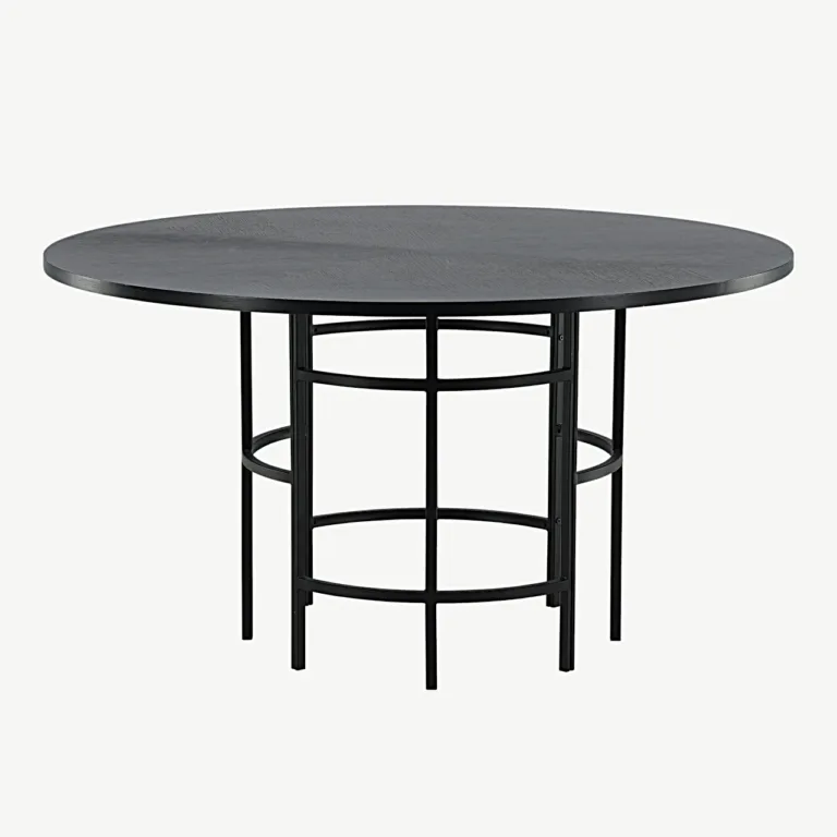 Ümmargune must söögilaud Copenhagen, ø140 cm (MDF, must teras) - 15009-488