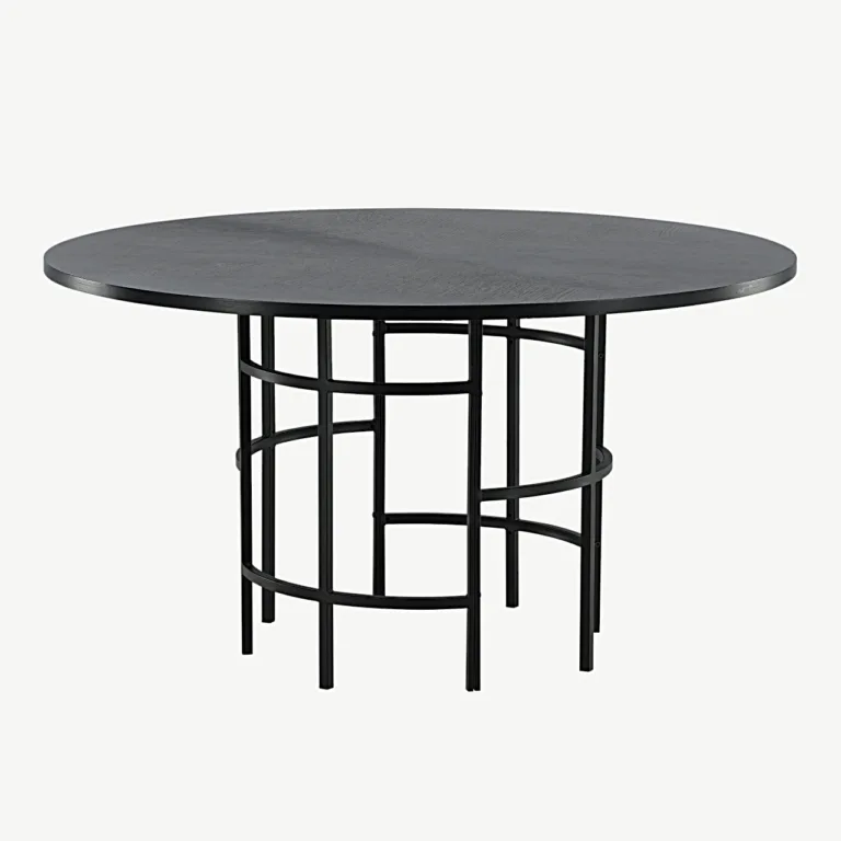 Ümmargune must söögilaud Copenhagen, ø140 cm (MDF, must teras) - 15009-488