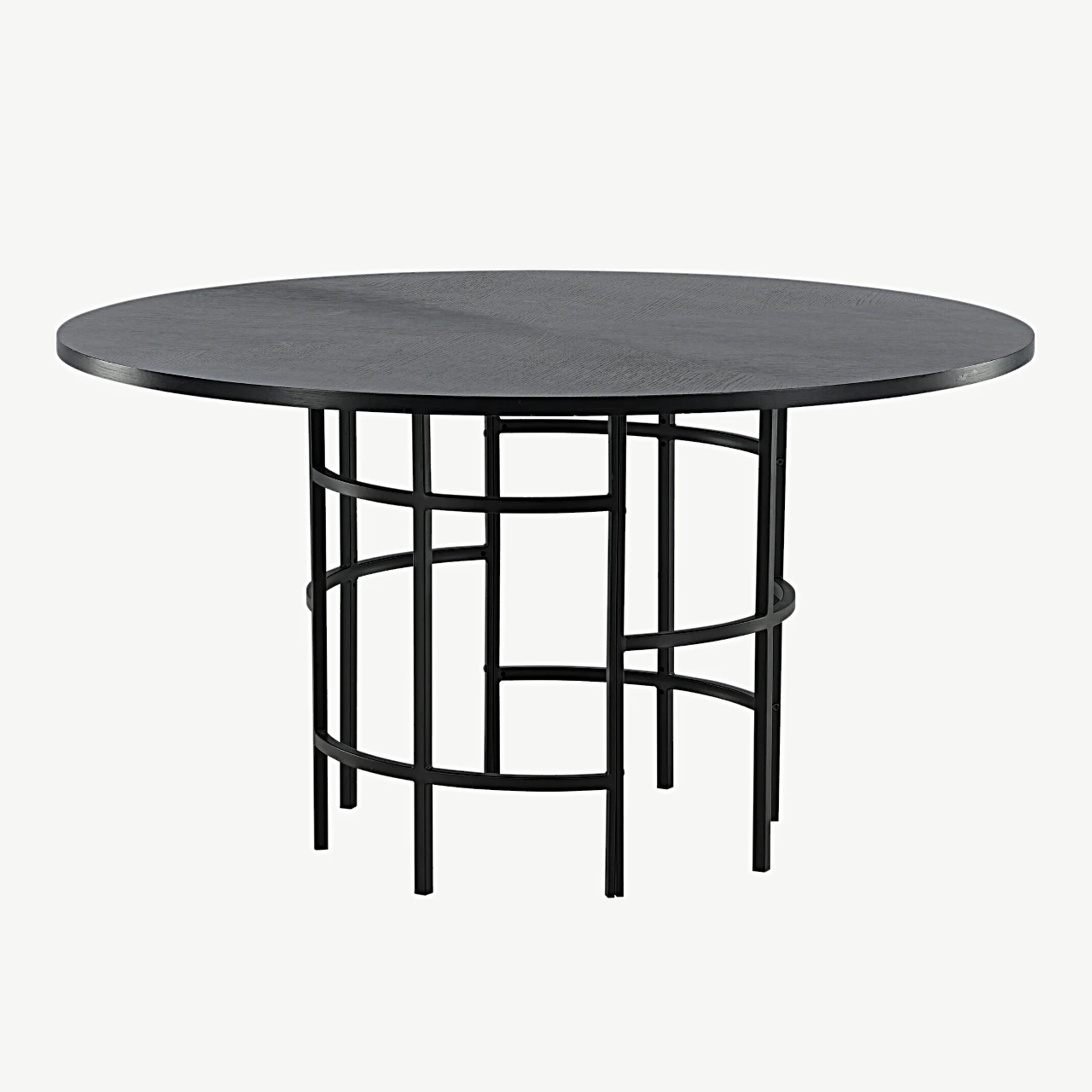 Ümmargune must söögilaud Copenhagen, ø140 cm (MDF, must teras) - 15009-488