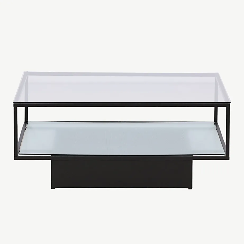 Maglehem must klaasist diivanilaud musta metallraamiga, 15015-100 – 2