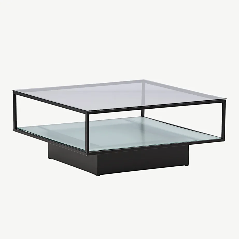 Maglehem must klaasist diivanilaud musta metallraamiga, 15015-100 – 3