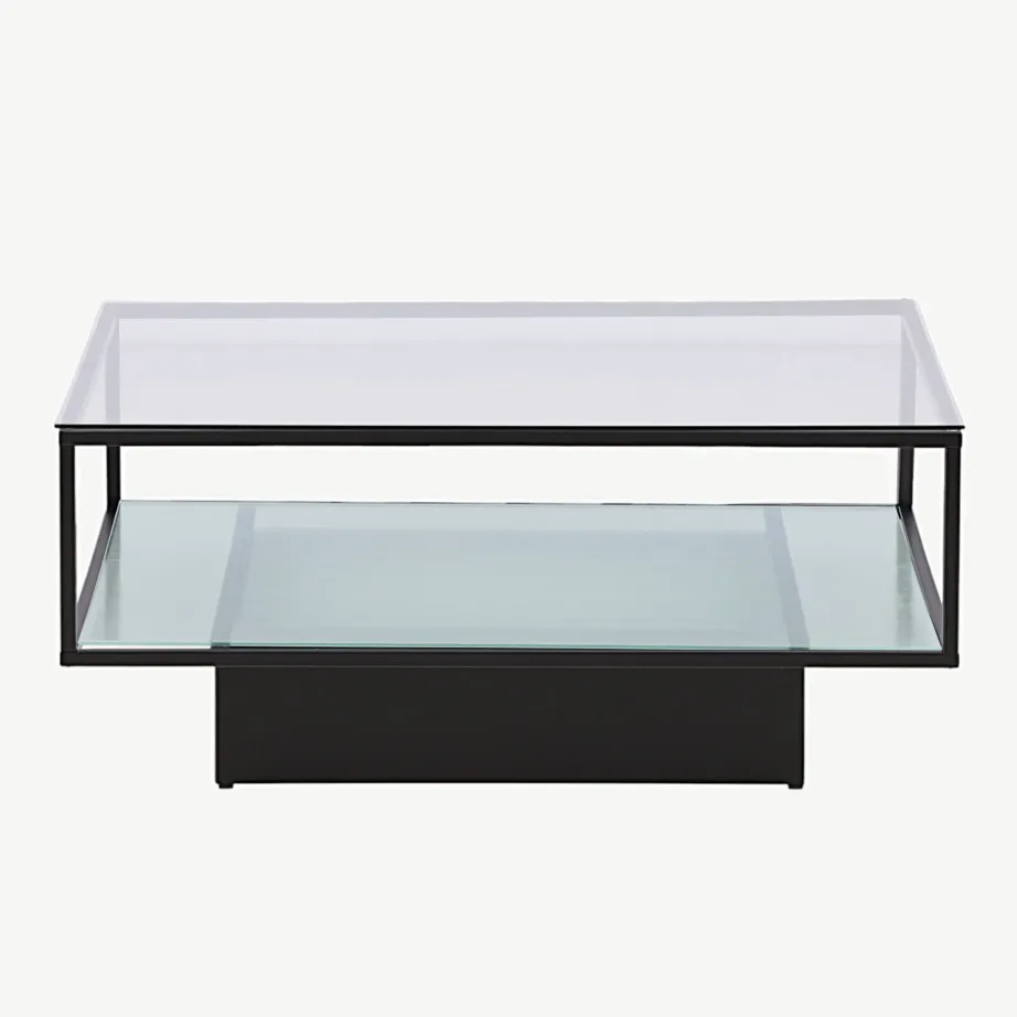 Maglehem must klaasist diivanilaud musta metallraamiga, 15015-100 – 5