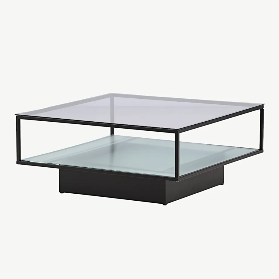 Maglehem must klaasist diivanilaud musta metallraamiga, 15015-100 – 6