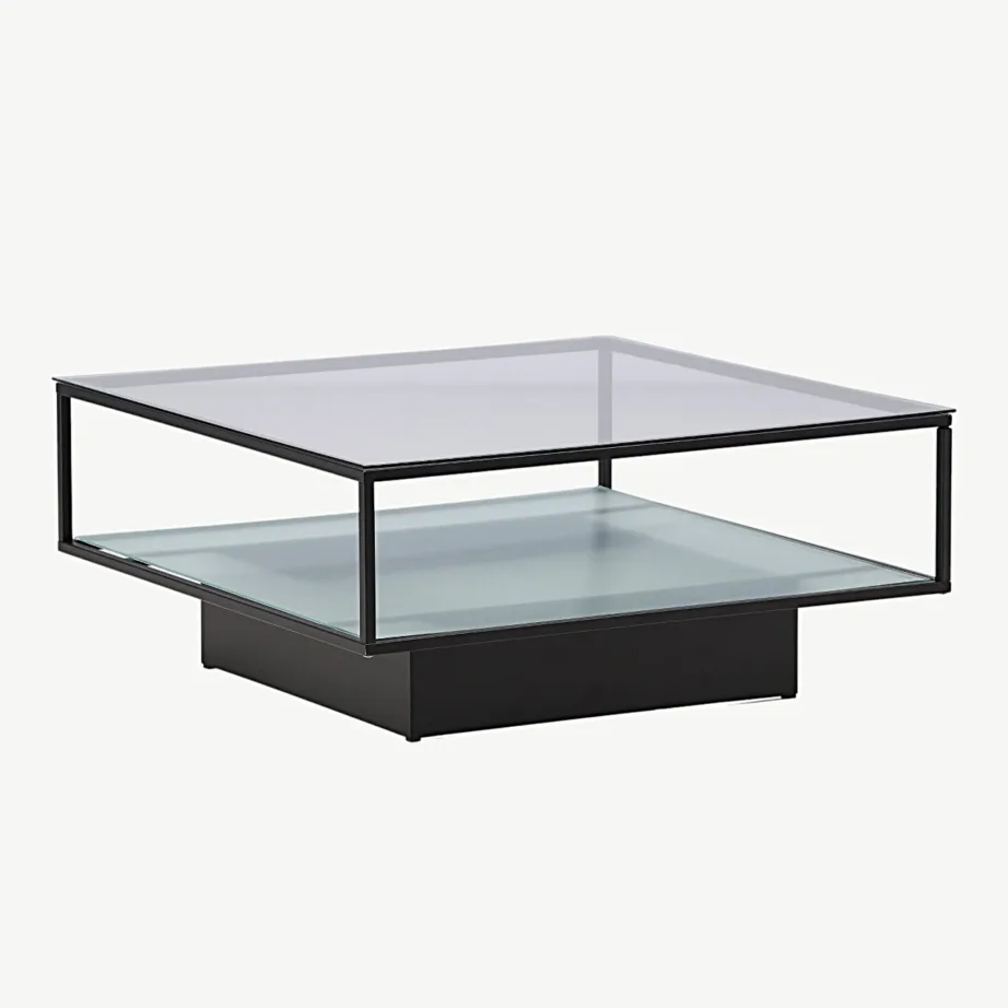 Maglehem must klaasist diivanilaud musta metallraamiga, 15015-100 – 7