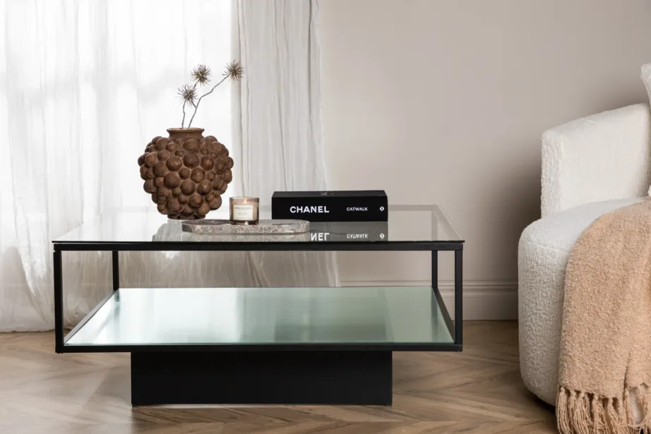 Maglehem must klaasist diivanilaud musta metallraamiga, 15015-100 – 8
