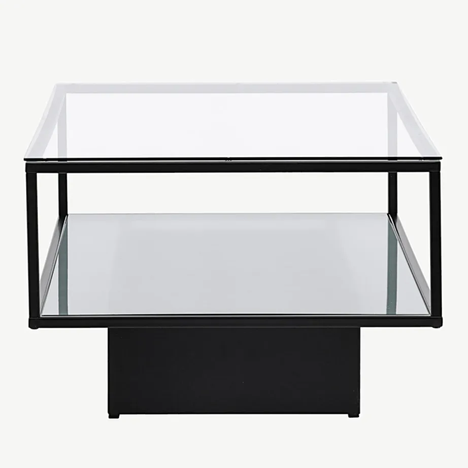 Maglehemi diivanilaud musta terasraami ja klaasriiuliga, 15015-180 – 2