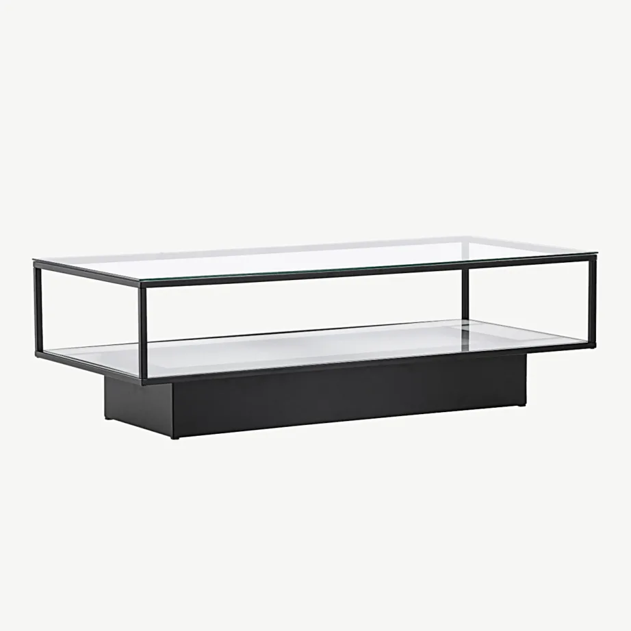 Maglehemi diivanilaud musta terasraami ja klaasriiuliga, 15015-180 – 3