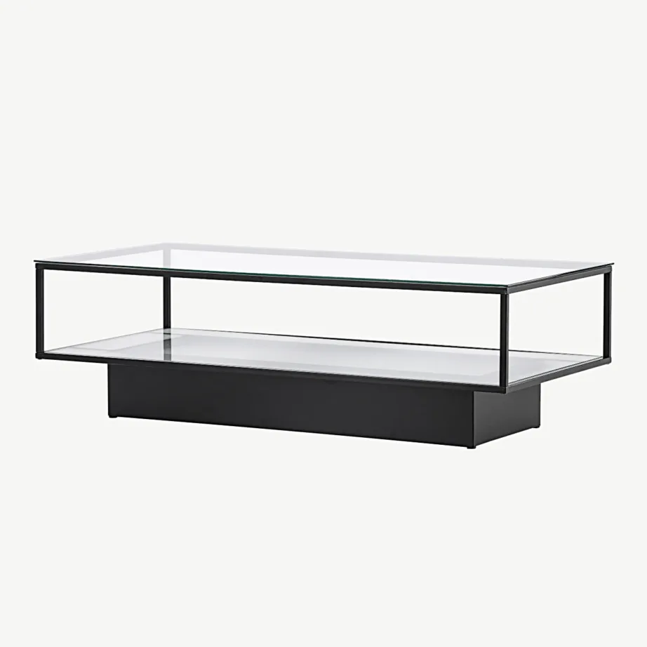 Maglehemi diivanilaud musta terasraami ja klaasriiuliga, 15015-180 – 5