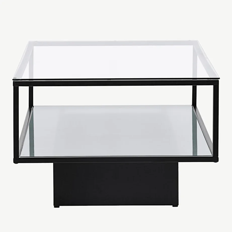 Maglehemi diivanilaud musta terasraami ja klaasriiuliga, 15015-180 – 7