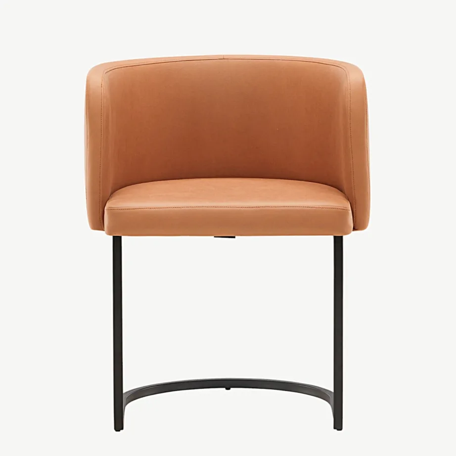 Polsterdatud söögitool Simrishamni pruuni kangaga, mustad terasjalad, 15016-800 – 5