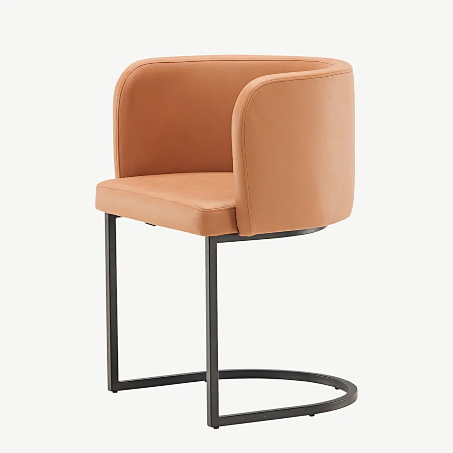 Polsterdatud söögitool Simrishamni pruuni kangaga, mustad terasjalad, 15016-800 – 6