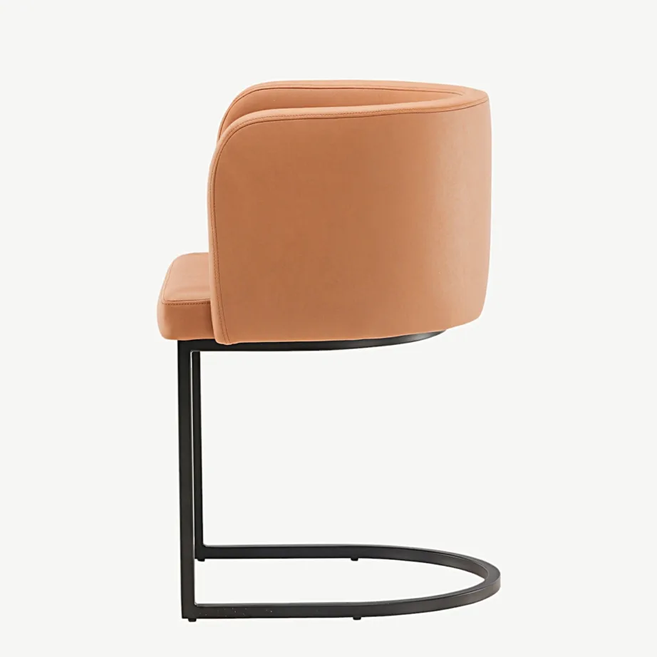 Polsterdatud söögitool Simrishamni pruuni kangaga, mustad terasjalad, 15016-800 – 7