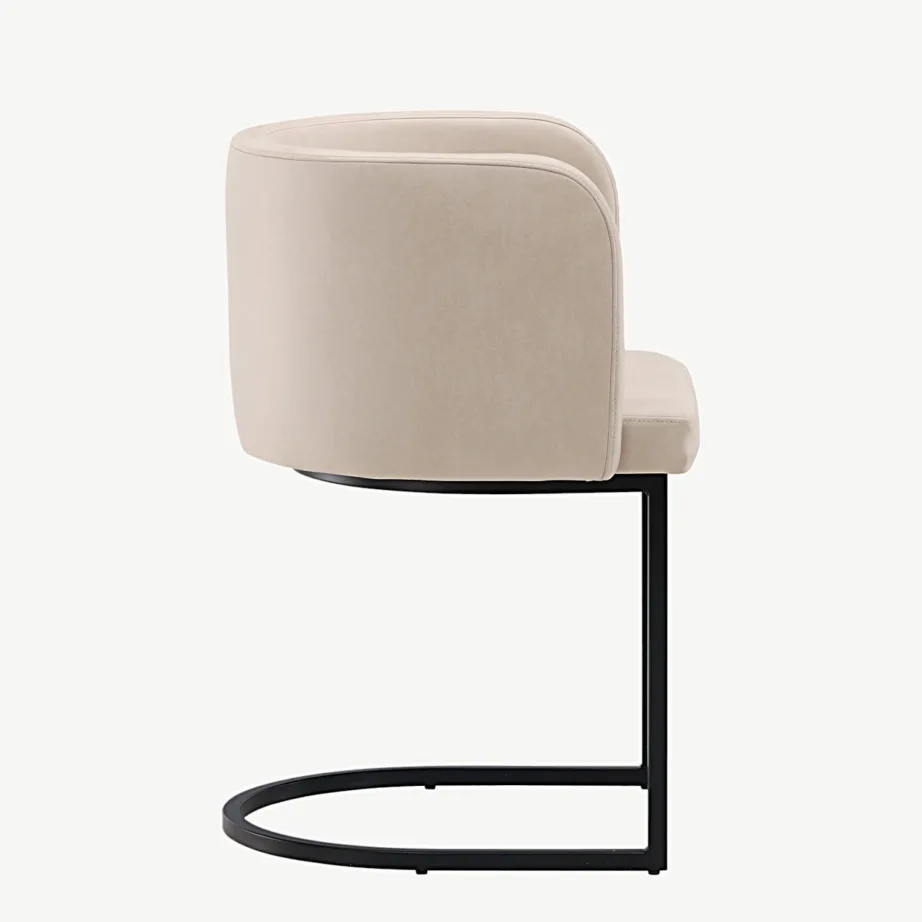 Beež polsterdatud söögitool musta terasraamiga Simrishamn, 15016-880 – 2