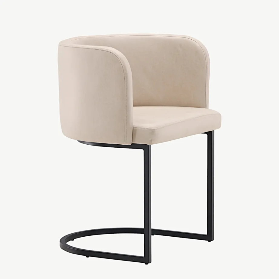 Beež polsterdatud söögitool musta terasraamiga Simrishamn, 15016-880 – 3