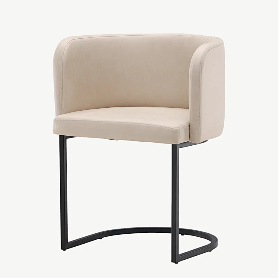 Beež polsterdatud söögitool musta terasraamiga Simrishamn, 15016-880 – 5