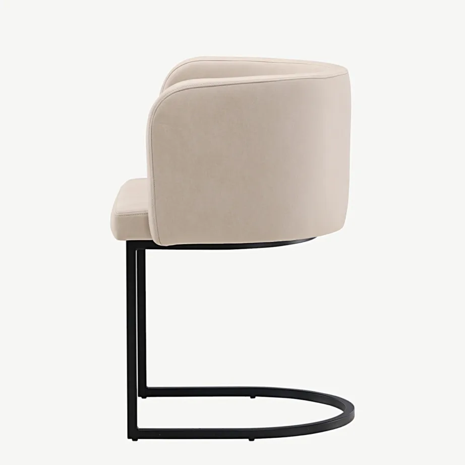 Beež polsterdatud söögitool musta terasraamiga Simrishamn, 15016-880 – 7