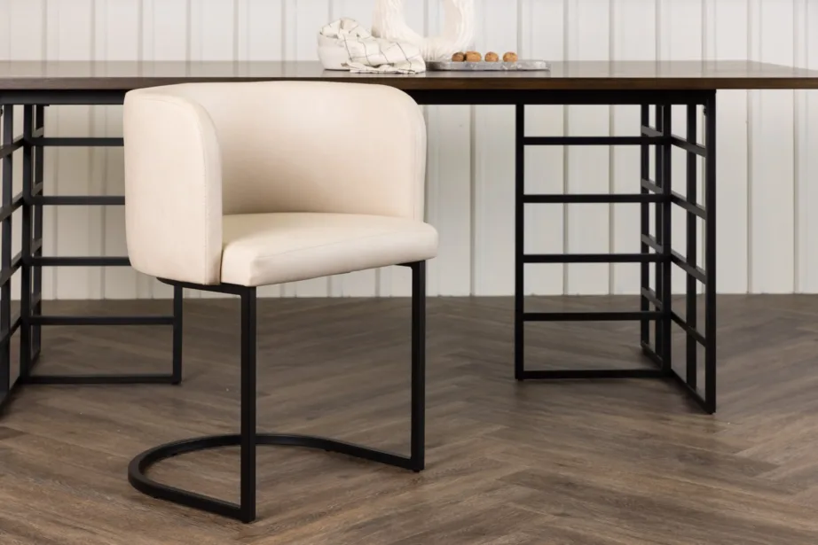 Beež polsterdatud söögitool musta terasraamiga Simrishamn, 15016-880 – 8