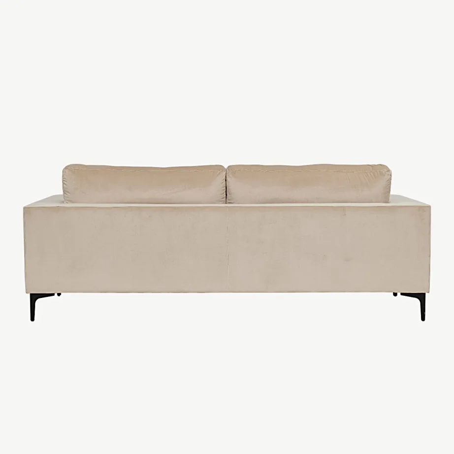 Bolero 3-kohaline beež sametdiivan mustade metalljalgadega, 15016-885 – 3