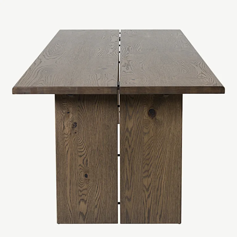 Laiendatav suitsutatud tammepuidust söögilaud Logger (210x100 cm) - 15018-604