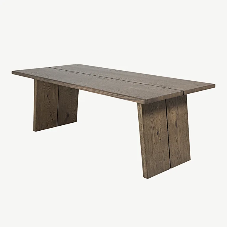 Laiendatav suitsutatud tammepuidust söögilaud Logger (210x100 cm) - 15018-604