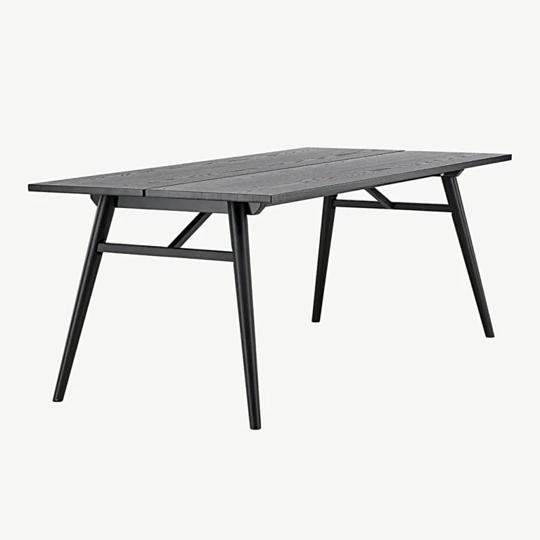 Sleek ristkülikukujuline must söögilaud harjatud viimistlusega, 195 × 95 cm - 15019-608