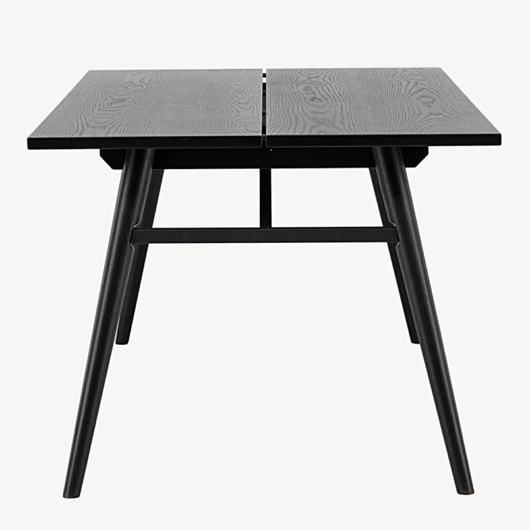 Sleek ristkülikukujuline must söögilaud harjatud viimistlusega, 195 × 95 cm - 15019-608