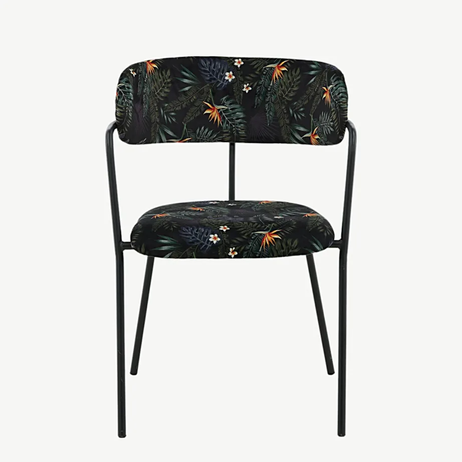 Lillemustrilise sametkattega musta metallraamiga söögitool Arrow, 15021-894 – 4