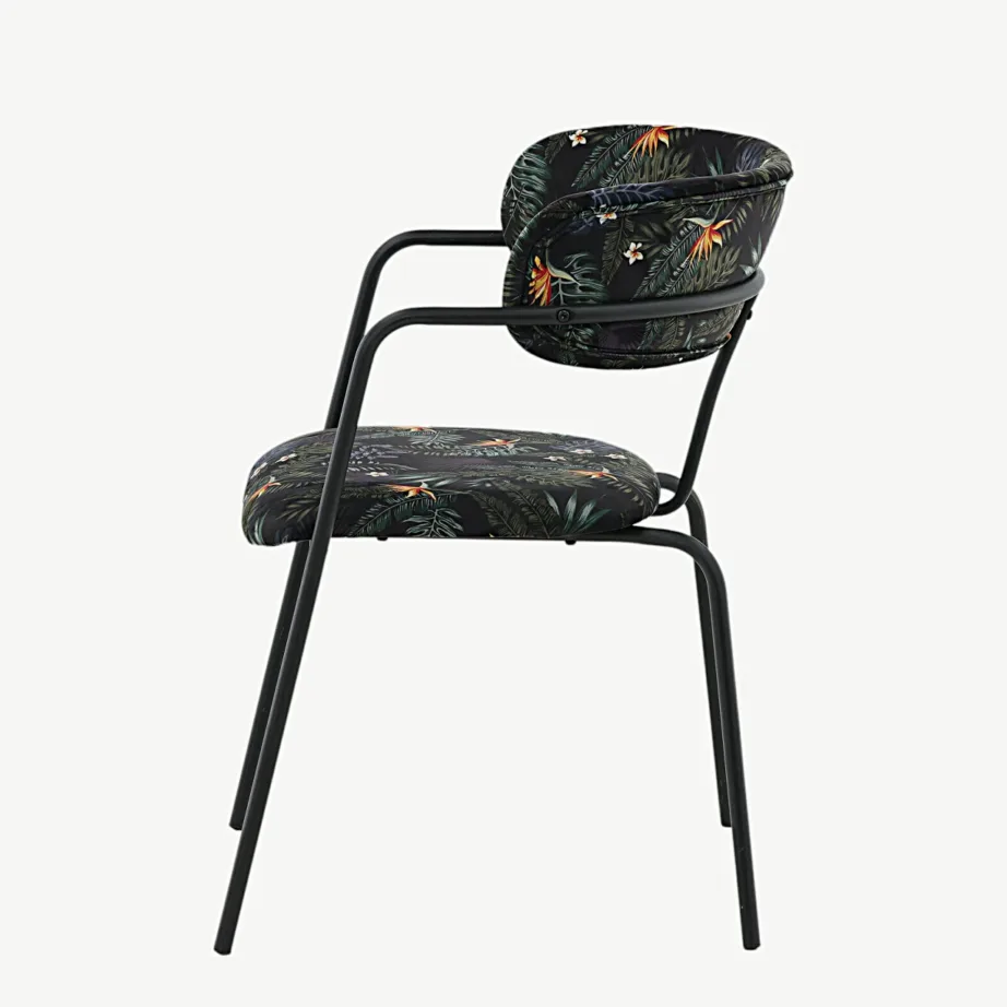 Lillemustrilise sametkattega musta metallraamiga söögitool Arrow, 15021-894 – 7