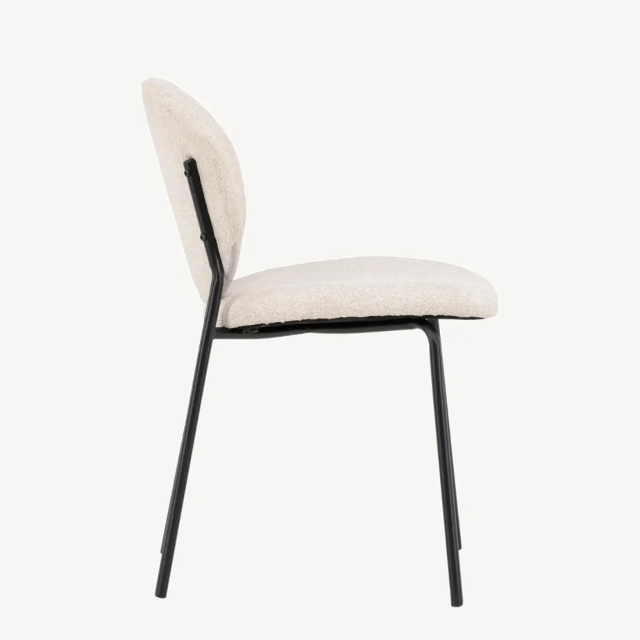 Beež polüesterkattega söögitool Vault mustade metalljalgadega, 15022-102 – 2