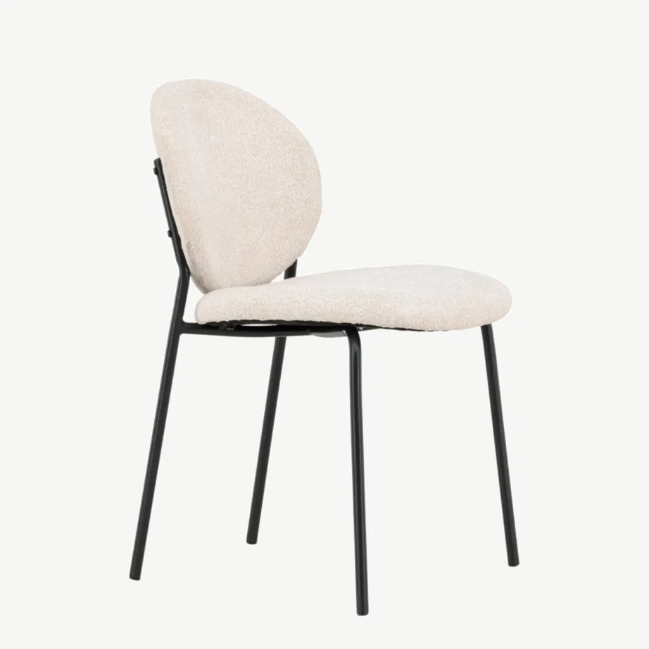 Beež polüesterkattega söögitool Vault mustade metalljalgadega, 15022-102 – 3