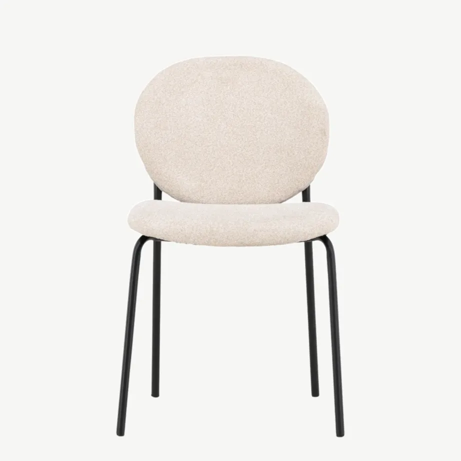 Beež polüesterkattega söögitool Vault mustade metalljalgadega, 15022-102 – 4