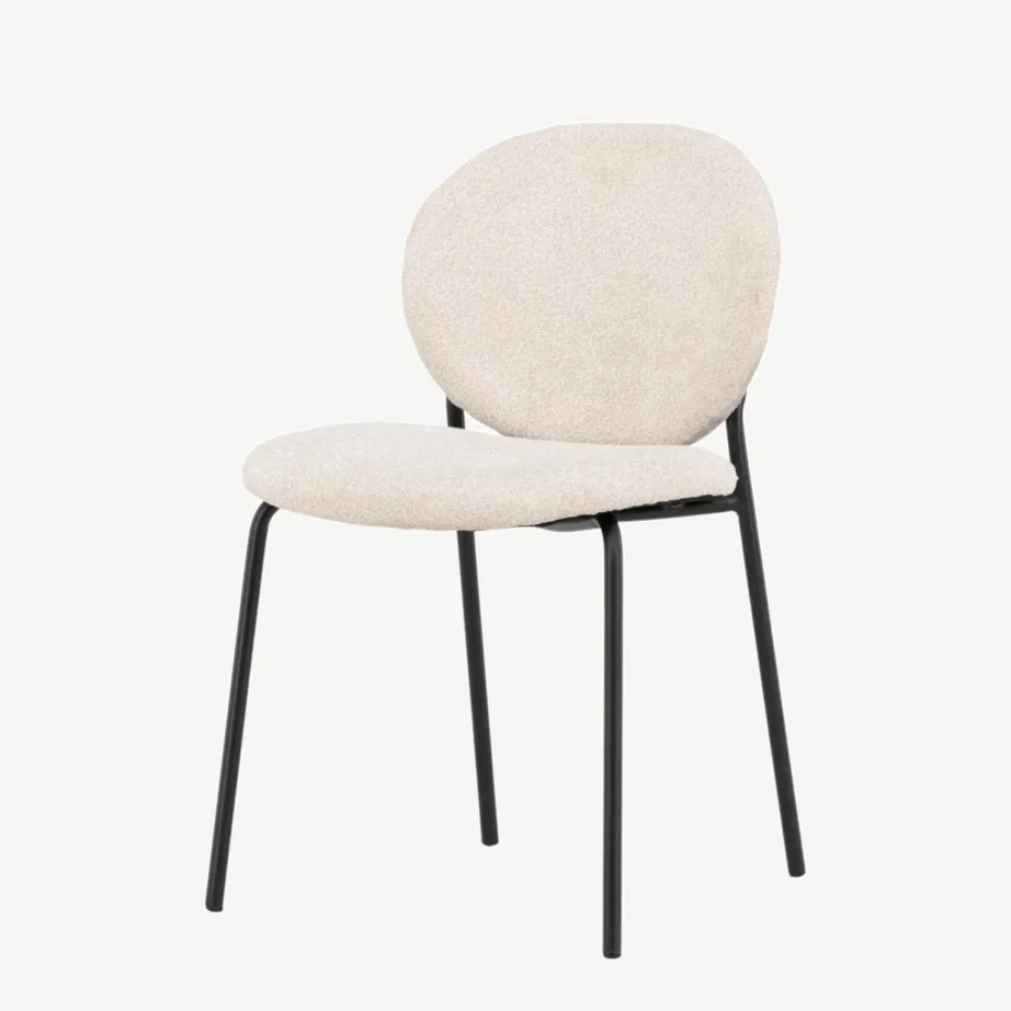 Beež polüesterkattega söögitool Vault mustade metalljalgadega, 15022-102 – 5