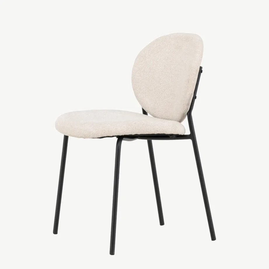 Beež polüesterkattega söögitool Vault mustade metalljalgadega, 15022-102 – 6