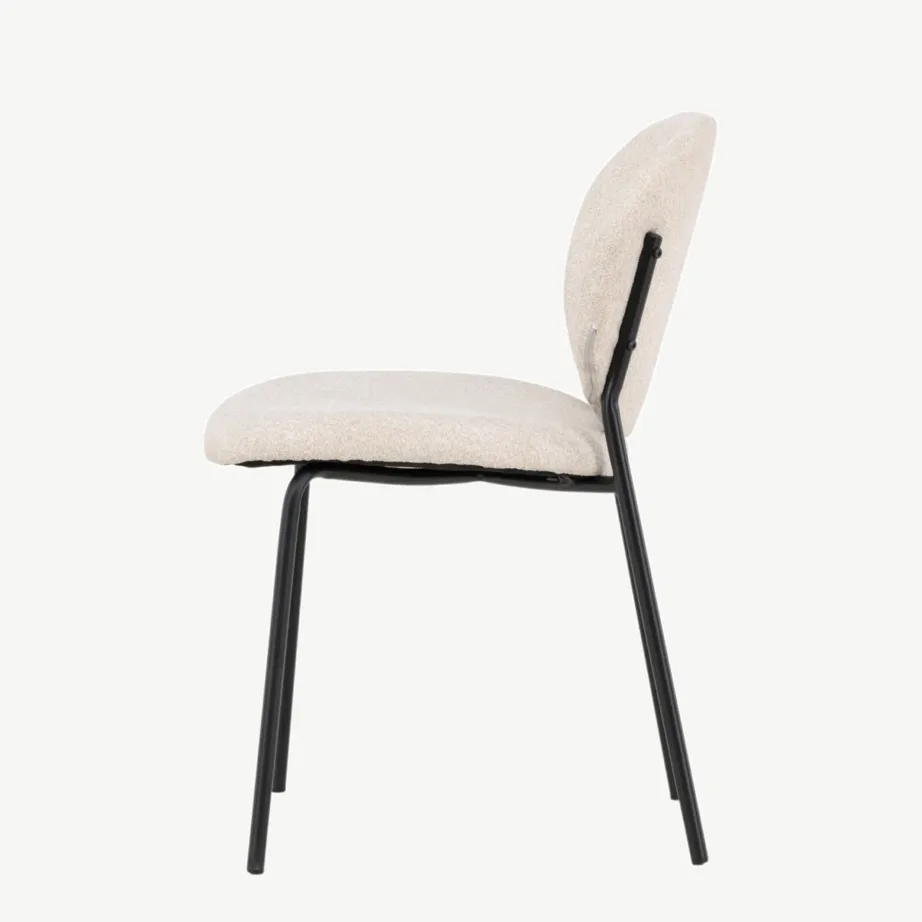 Beež polüesterkattega söögitool Vault mustade metalljalgadega, 15022-102 – 7