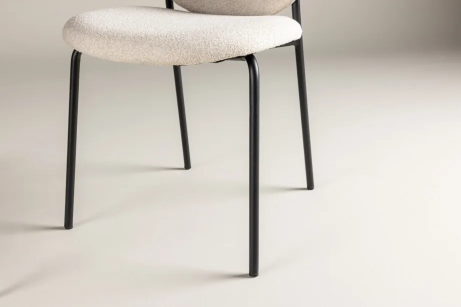 Beež polüesterkattega söögitool Vault mustade metalljalgadega, 15022-102 – 10