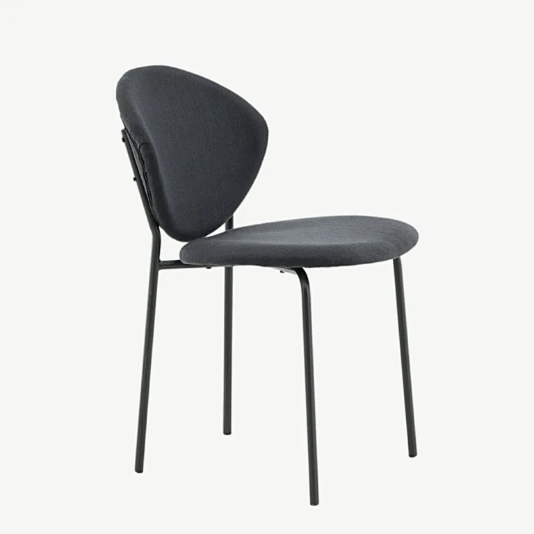 Must polsterdatud söögitool Vault terasraamiga, minimalistlik disain - 15022-808