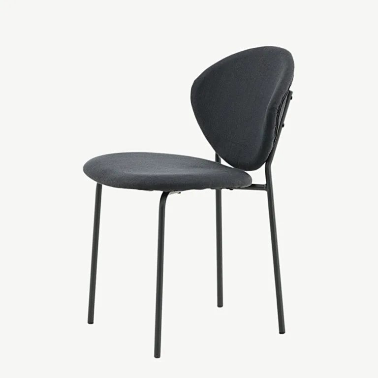 Must polsterdatud söögitool Vault terasraamiga, minimalistlik disain - 15022-808